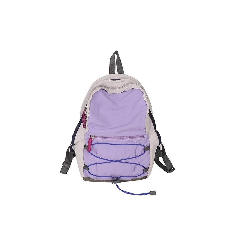 Nylon-Taschen mit Reißverschluss für Damen modische Pendel-Rucksäcke kontrastierende Farben exquisit und vielseitig