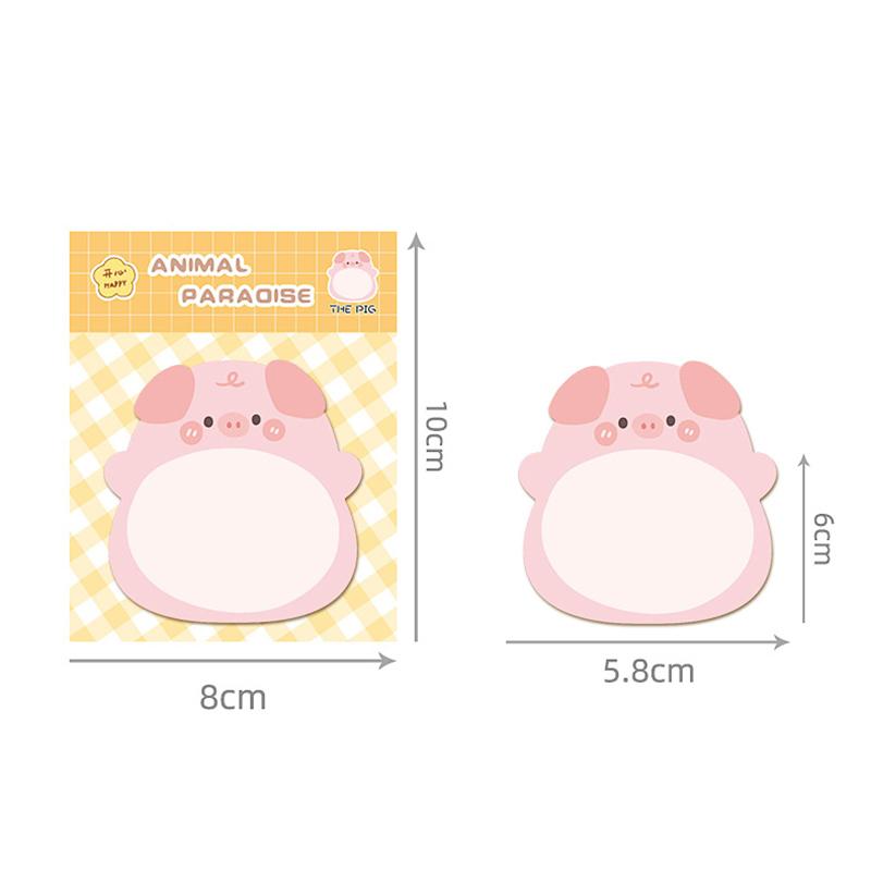 1 Piece Adhesive Kawaii Cartoon Animals Sticky Notes Notepad Memo Pad Office School Supplies Stationery Sticker