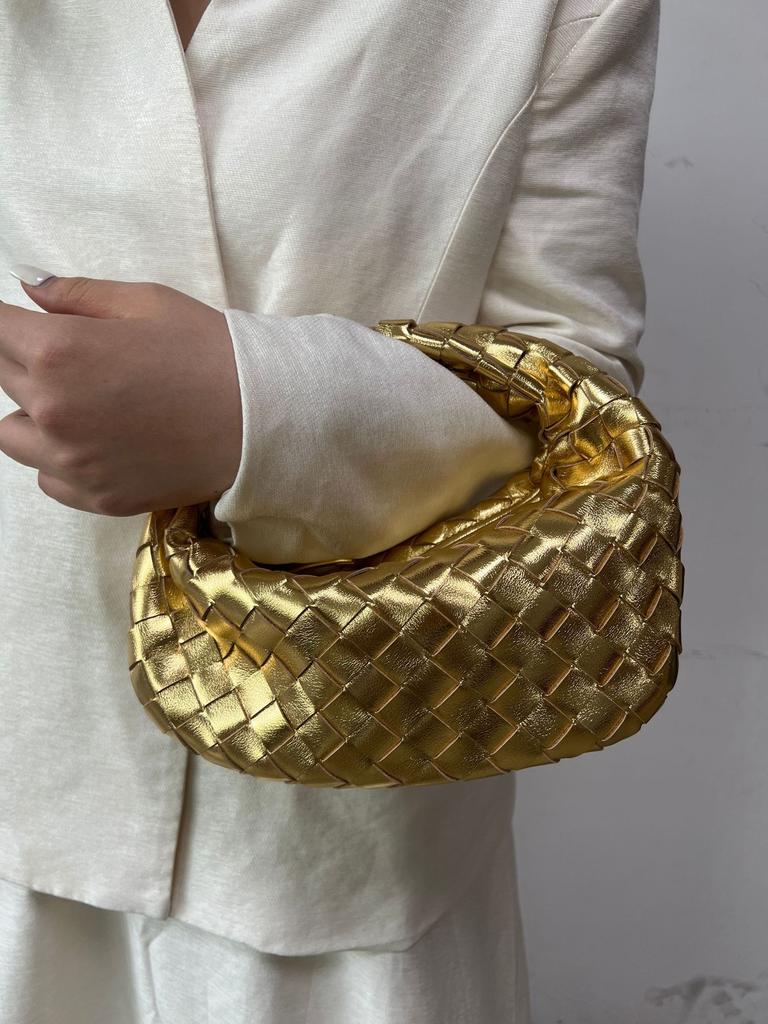 Trend Knödel Damen Tasche vielseitige Schultertasche Temperament Handtasche personalisierte Croissant handgewebt