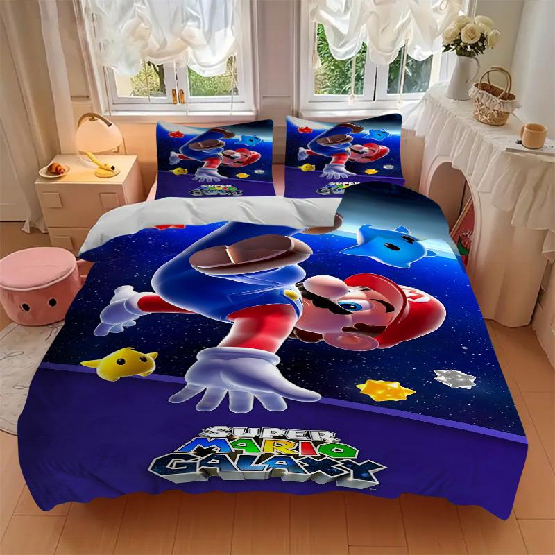 3pcs Super Mario Duvet Cover Set, 1 Duvet Cover + 2 Pillowcases (No Insert), High-Definition Print, Home & Dorm Set yy251208057