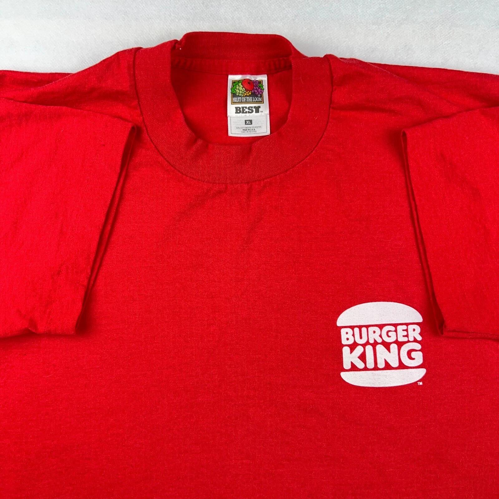

vintage 90s BURGER KING T-Shirt XL uniform soft thin fast food single stitch 3XL