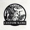 Customizable Red Crowned Crane Metal Sign, Hot Sale for Home Garden Door Outdoor Kitchen Decor