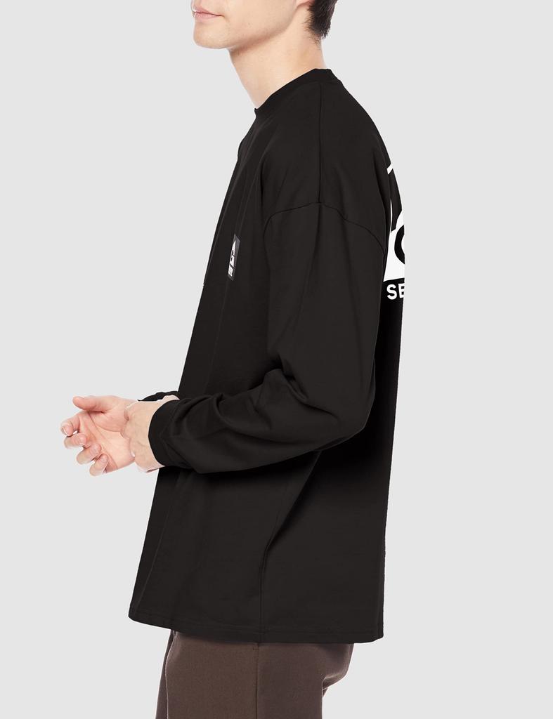 Improbes Casual "GERRY" Custom-Made Long Sleeve Printed T-Shirt, Men's, Black, Size S