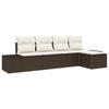 VidaXL Ensemble de canapé de jardin de 5 pièces avec coussins en polyrotin marron 3355687