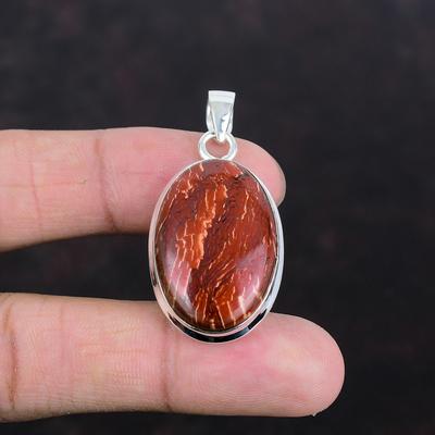 Red Snakeskin Jasper Pendant Natural Gemstone Handmade Pendant 925 Sterling Silver Pendant Unique Jewelry Birthstone Pendant Gifts For Wife