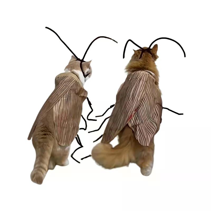 Cat Cosplay Dress Up Cockroach Costume Pet Breathable Clothing Funny Party Decor Outfit Uniform Pet Supplies