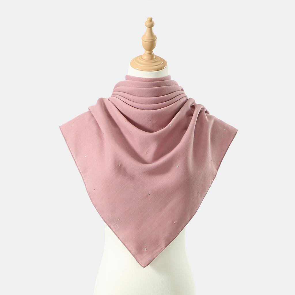 110cm Baumwoll-Viskose Quadratisches Tuch Muslimische Frau Hijab Schals Einfarbige Kopfbedeckung Dame Einfache Haarwickel Islam Turban