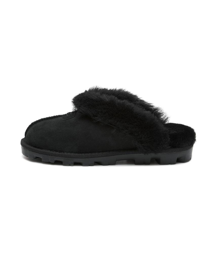 Ugg [Women] Fur Collar Suede Slippers (Coquette) - Black / 5125Blk