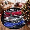 Chevrolet Corvette Desenli Yuvarlak Halı, İç/Dış Mekan Paspası, Piknik, Oyun Odası, Yatak Odası, Ofis, Oturma Odası, Ev Dekorasyonu Halısı, Doğum Günü Hediyesi