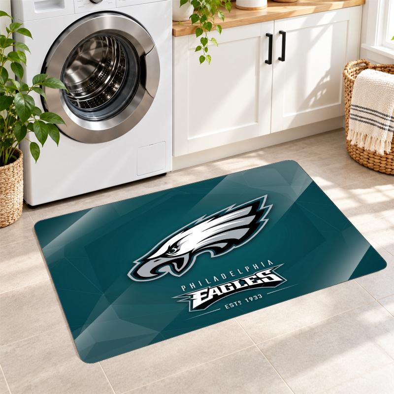 Flannel Kitchen Mat Philadelphia Eagles Soft Area Rug Non Slip Floor Carpet Home Decoration
