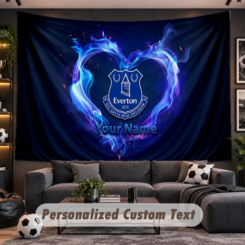 Wall Hanging Tapestry Custom NameEverton FC Pattern Personalized Printed Fabric Wall Decor