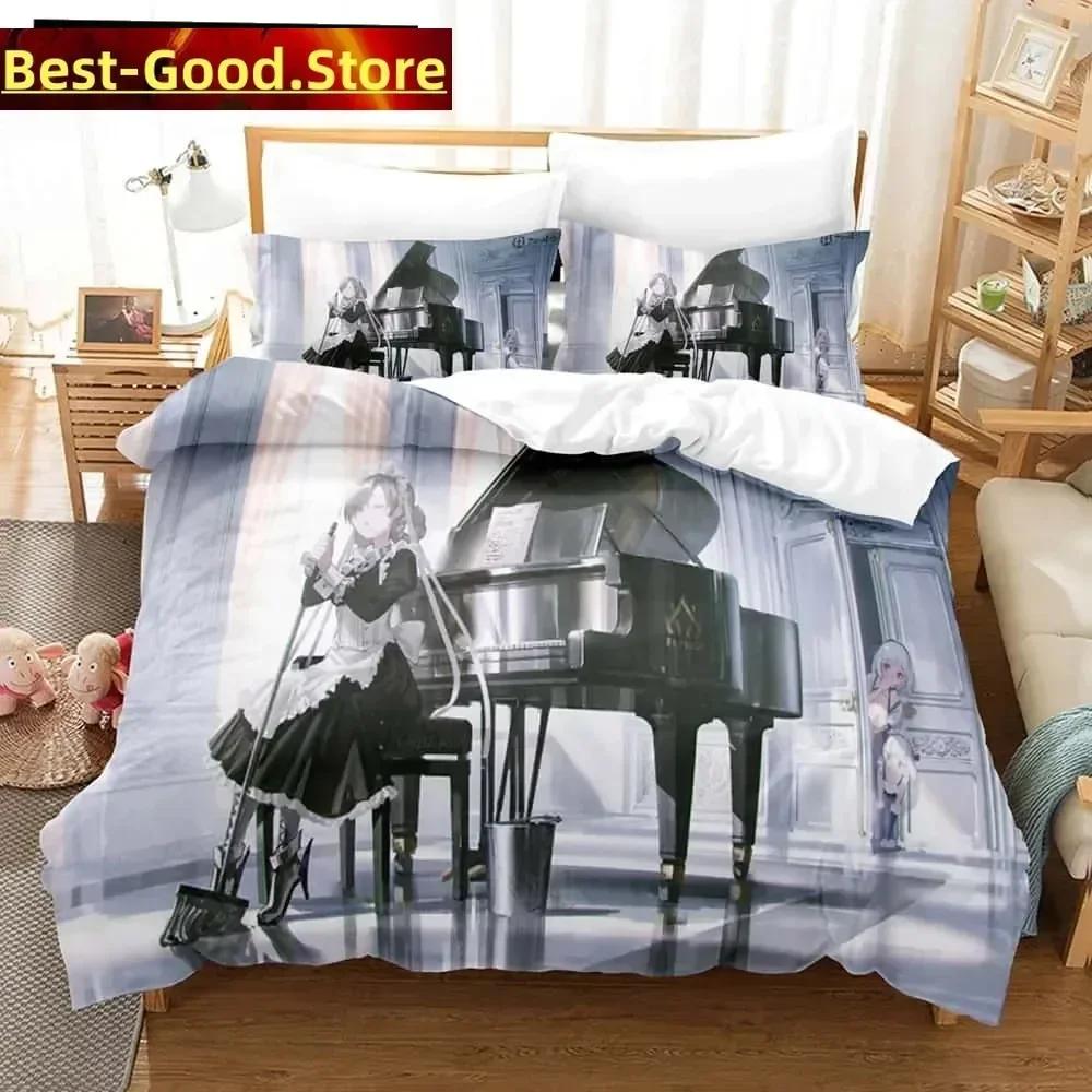 3D Print Anime - Azur Lane Bedding Set Printed Bed Set With Pillowcase Bed Duvet Cover Soft Single Double Queen Super King Size
