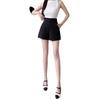 Women's Slimming A-Line Black Shorts - Summer Design, Wide-Leg, Casual, with Back Zipper for Outdoor Wear