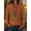 Autumn and Winter Ladies 3D Printed Crew Neck Long Sleeve T-Shirt Halloween Wear