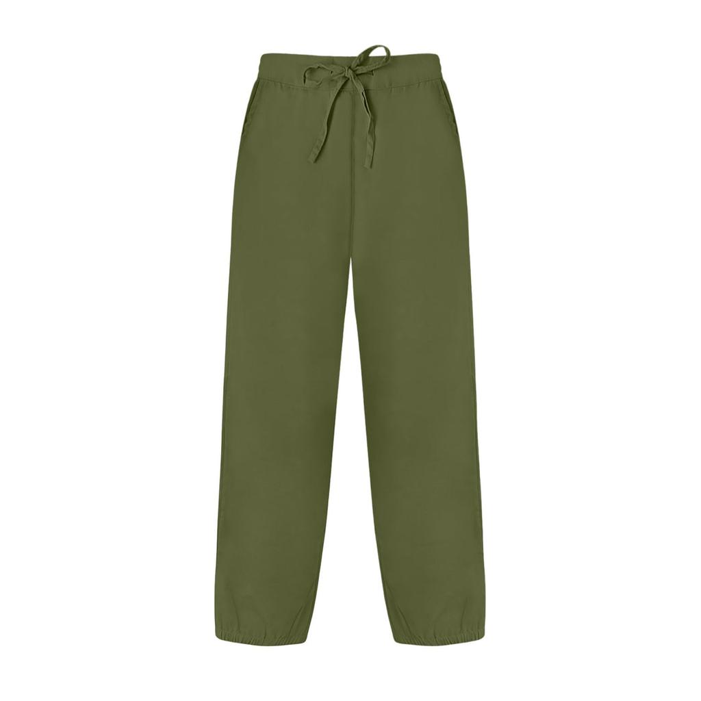 Women's Casual And Fashionable Color Loose Pants With Pocketes
