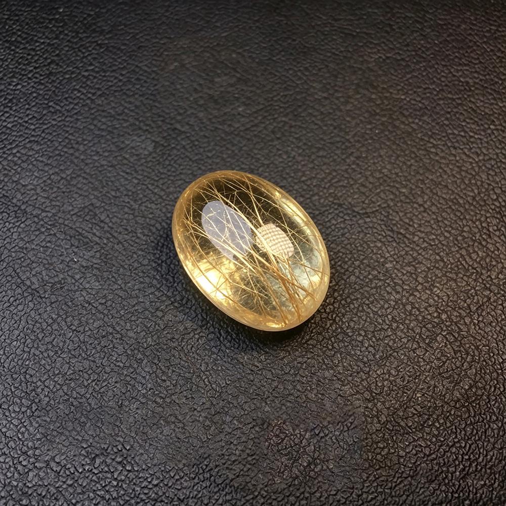 5A Qualität Ei-Oval Polierter Edelstein Natürliches Material Rutilquarz Kristall Loser Edelstein Stein Für Handgemachten Schmuck 1 Stück