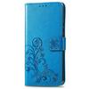 Leather Wallet Flip Case for VIVO V70 FE V60 V50 V40 V30 V29 V29E V50E V27E Lite Pro SE Embossed Clover Floral Design