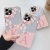 Flowers Letter Case For Iphone 12 Pro Max 12 Capa Clear Soft Silicone Covers For Iphone 12 Fundas Alphabet Transparent Bags