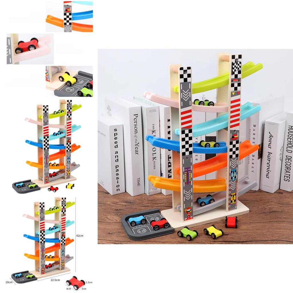 Wooden Gliding Car Toy For Kids With Inertia Track And Parentchild Interaction For Ages 1 To 4