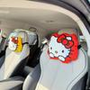 Hello Kitty Car Headrest Pillow Winter Warm Plush Doll Neck Lumbar Support Cushion Adjustable Car Seat Pillow Seat Belt Cover