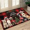 Funny Dogs Santa Hats Checkered Christmas Welcome Doormat Non Slip Washable Mat For Pet Owners Holiday Home Decor
