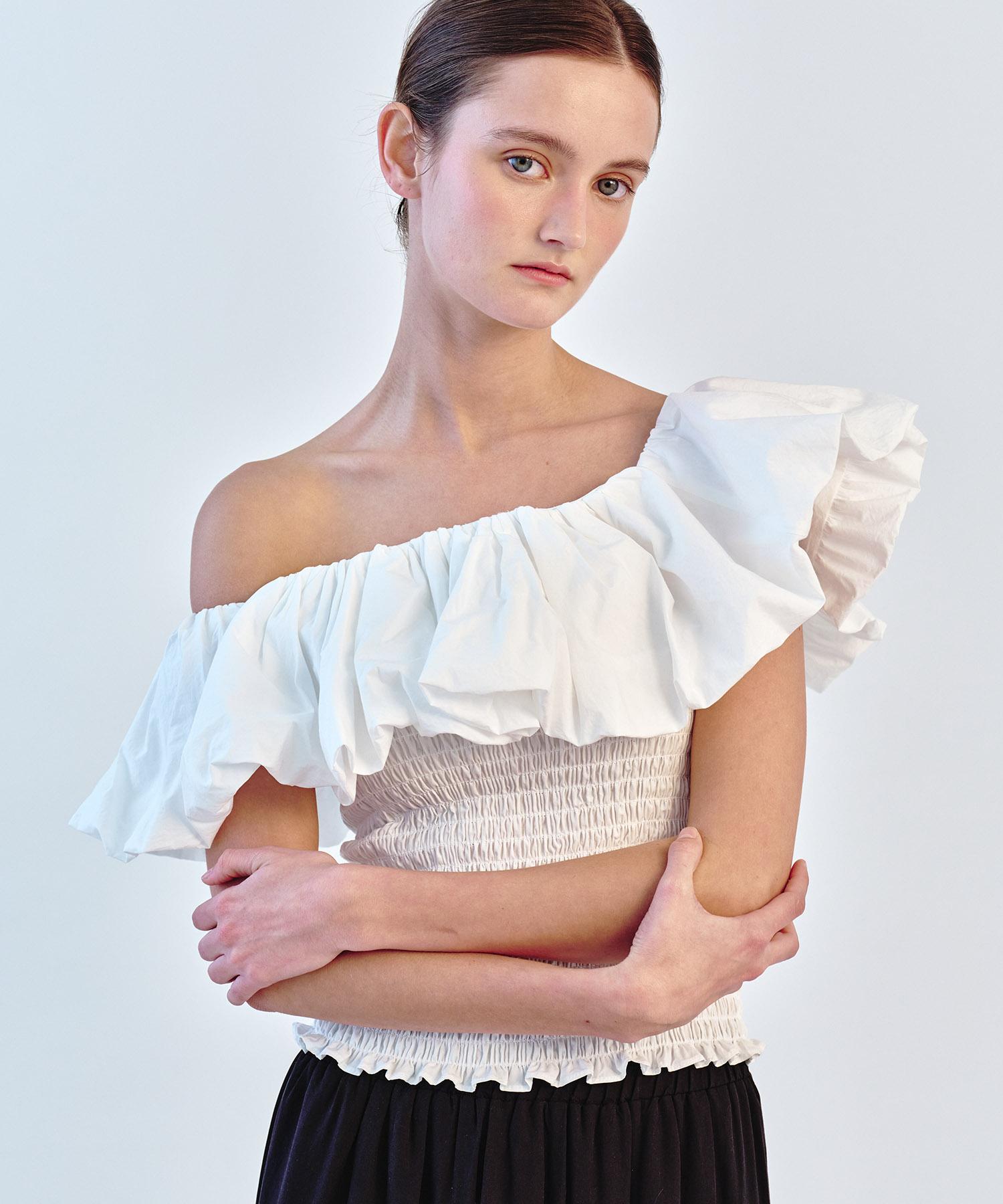 Soire Off Shoulder Ruffle Blouse - White White/F