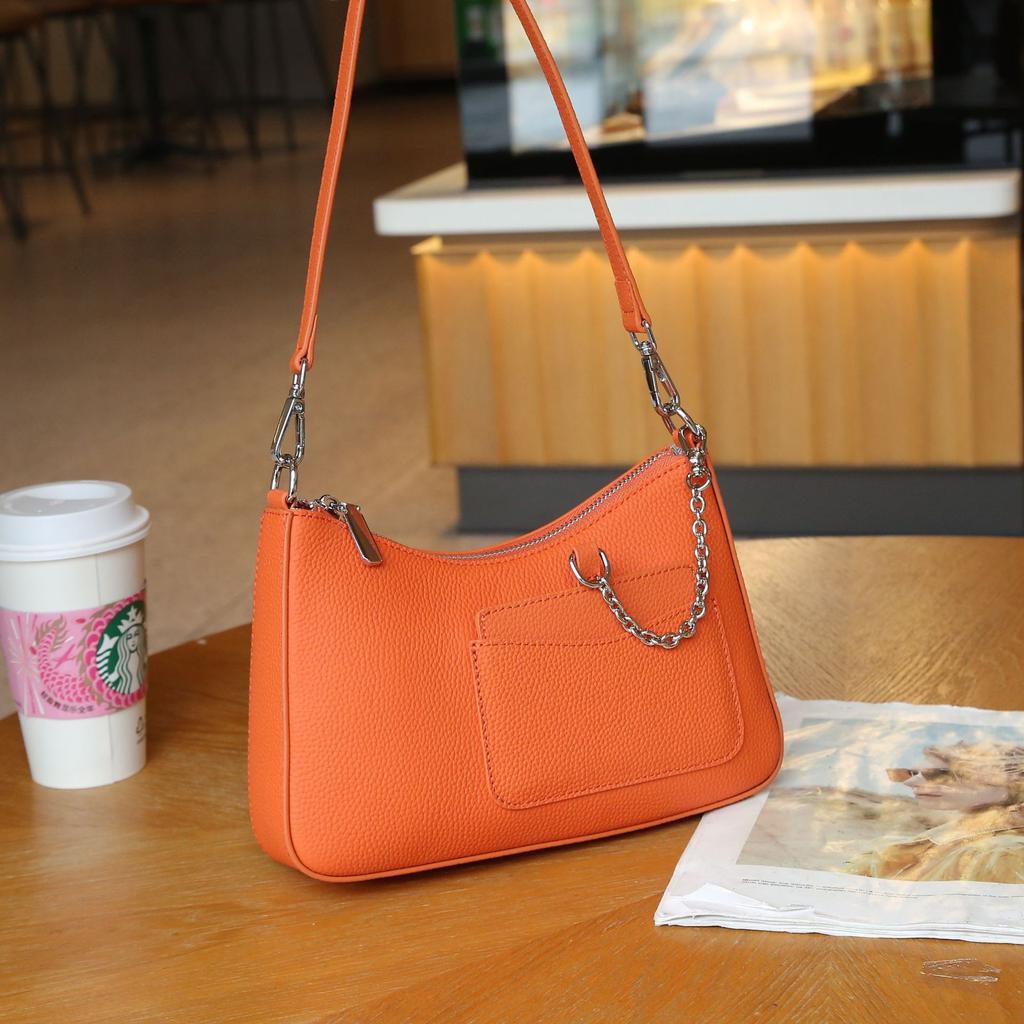 Skórzana Torba Codzienna Damska Torba na Jedno Ramię Listonoszka Modna i Prosta Damska Torebka Wielokieszeniowa Torba Shell Praktyczna