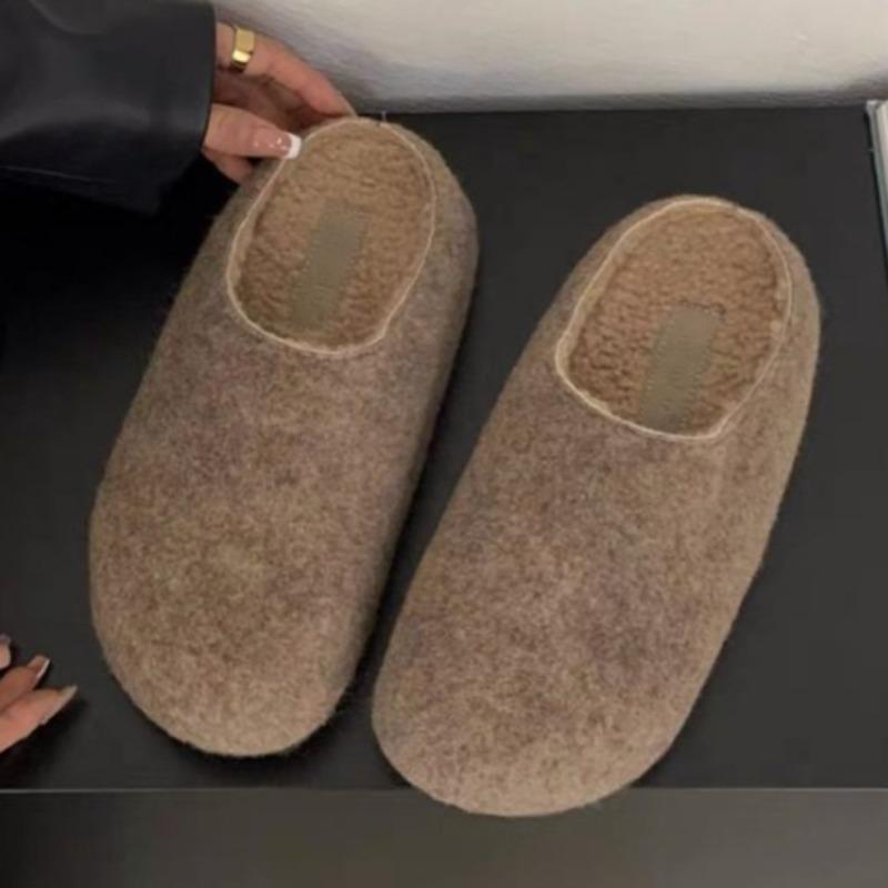 Fashion 2025 Winter Fluffy Flats Women Slippers Platform Comfort Mules Shoes Fashion Classical Slingback Shoes New Trends Casual Zapatos