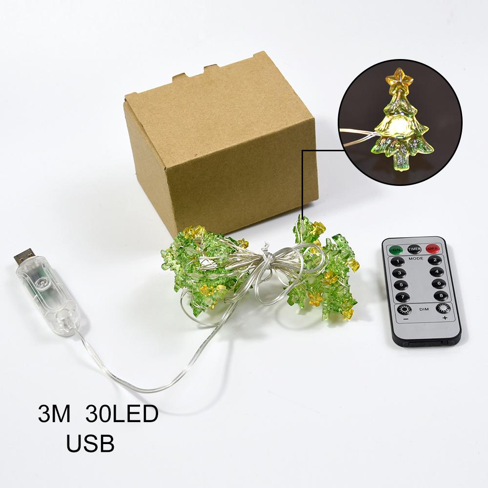 

3M 30LED Санта-Клаус Снеговик светодиодные гирлянды USB Фея Свет Рождественская елка украшения подарки на Новый год 2023