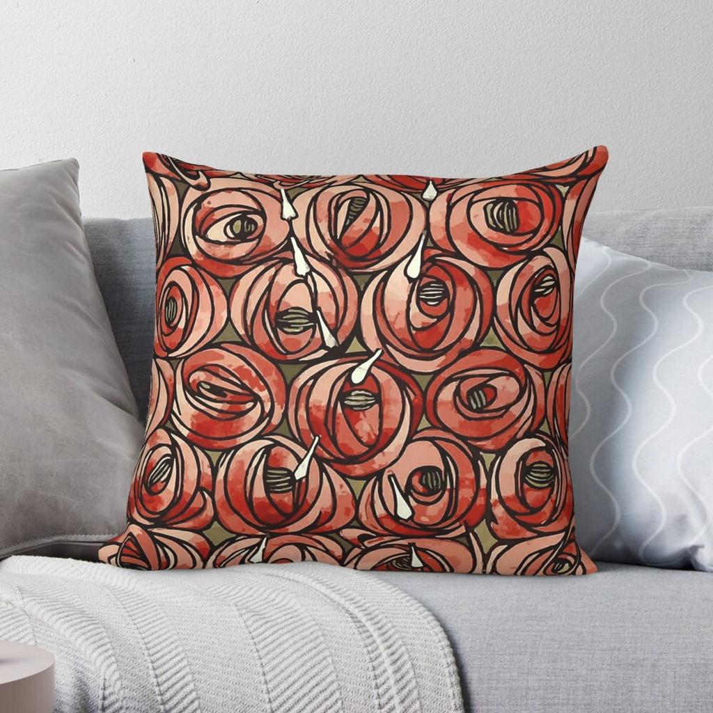 Charles Rennie Mackintosh Roses Teardrops Square Pillowcase Polyester Linen Velvet Printed Pillow Room Cushion Cover x