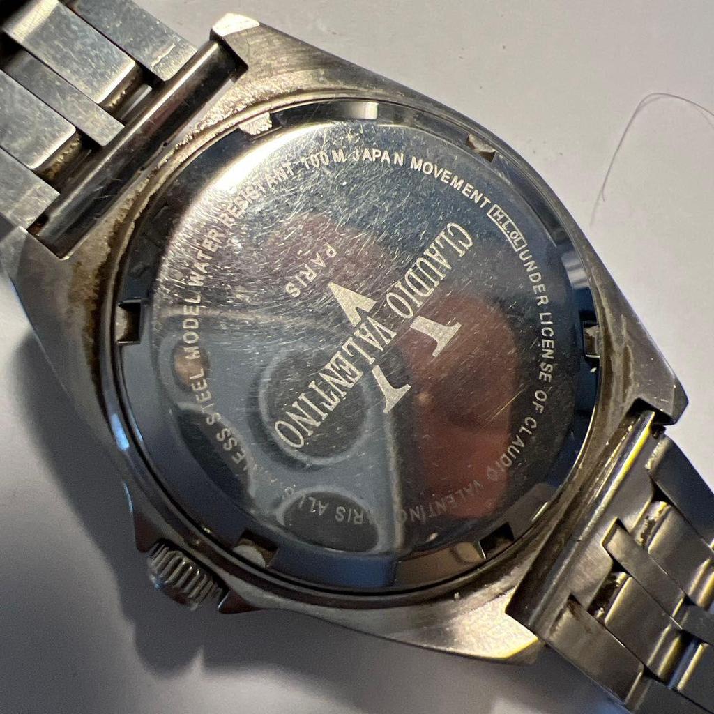 Used CLAUDIO VALENTINO PARIS Men's Watch Black Dial Date Display