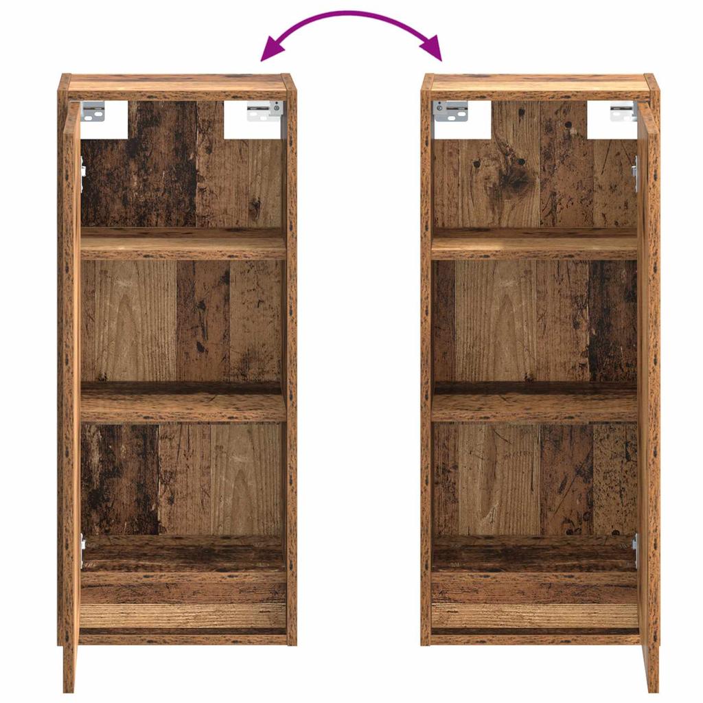 Wall Mounted Washbasin Vanity Unit Reclaimed Wood Look 35 x 20 x 81 cm