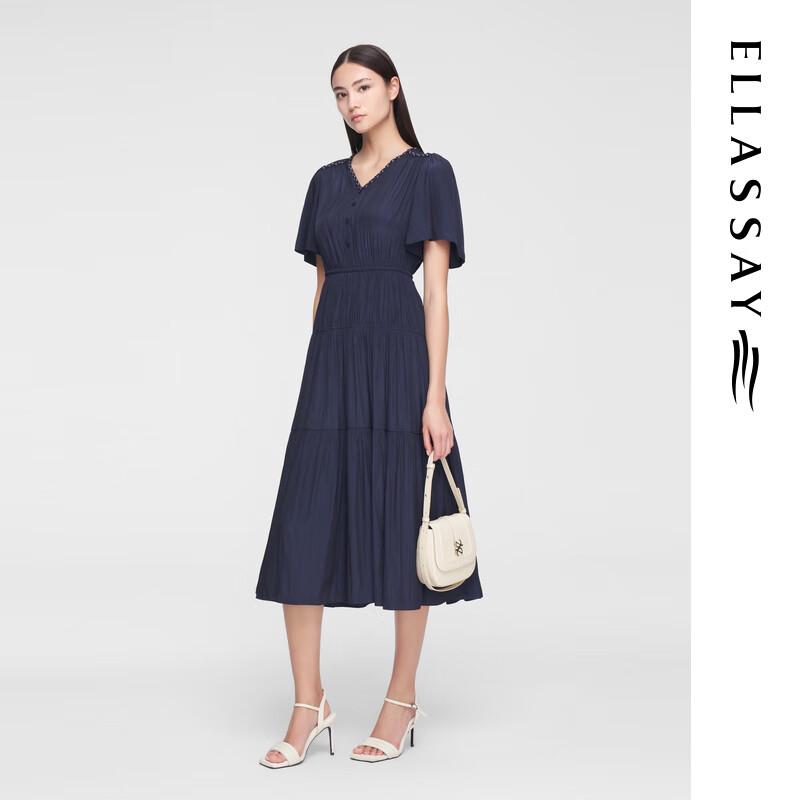 ELLASSAY Summer V-Neck A-Line Midi Dress