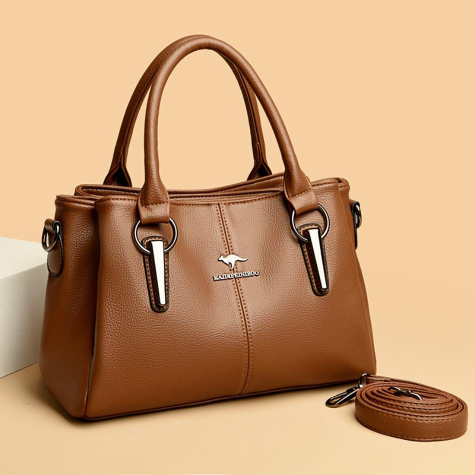 3 Layers Ladies Handbags High-quality Soft Leather Crossbody  Bags Designer High-capacity Shoulder Handbags for Women