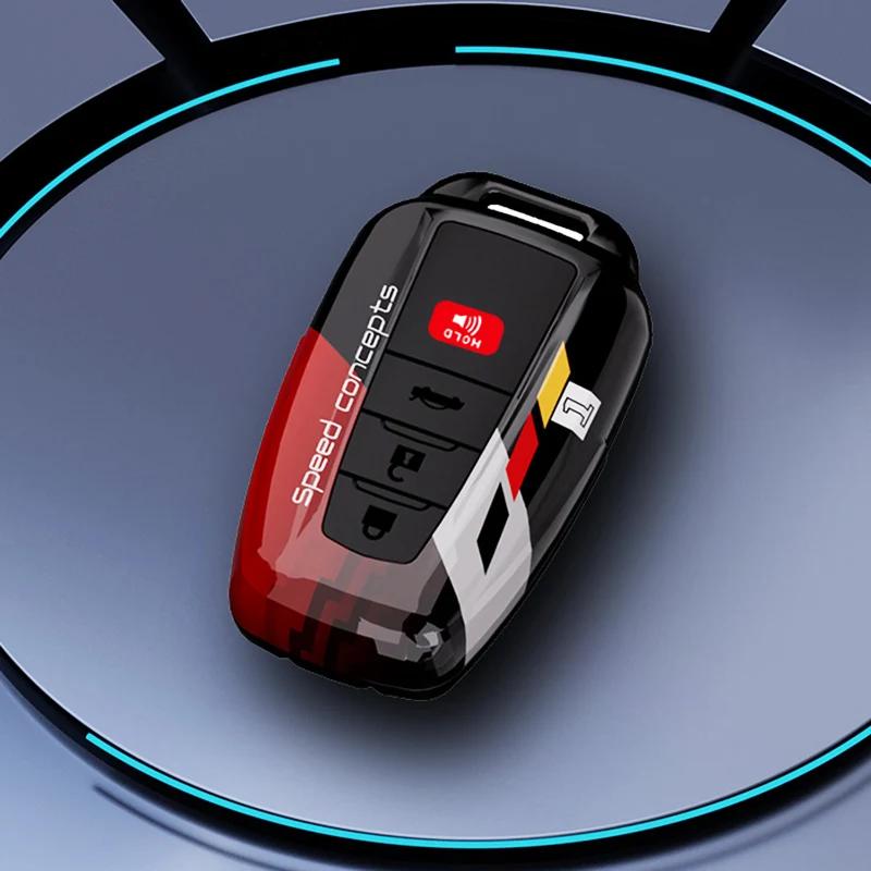 Car Key Case Protector Carbon Abs Key Shell Cover Auto Accessories For Toyota Prius Camry Corolla C-Hr Chr Rav4 Prado