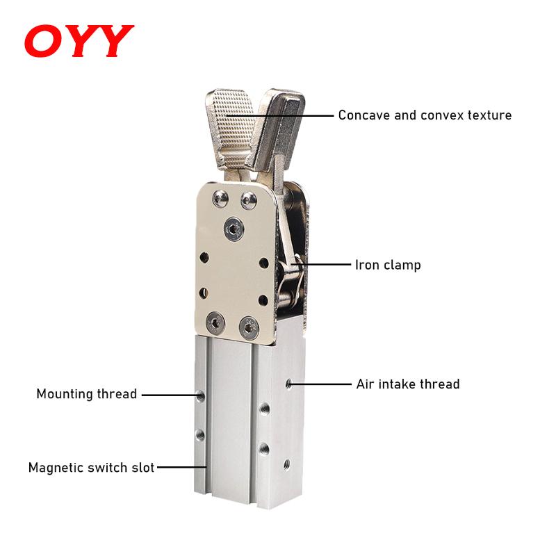 Pneumatic Cylinder Gripper For Robotic Machines Single-acting Double-acting Manipulator End Clamps 2015D 1615D