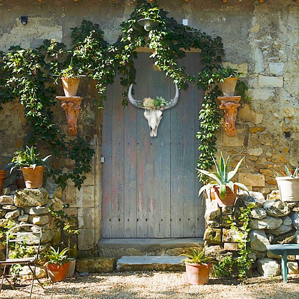 Flower Cow  Wall Decoration Home Wall Decor Ornament With Hanging Hole