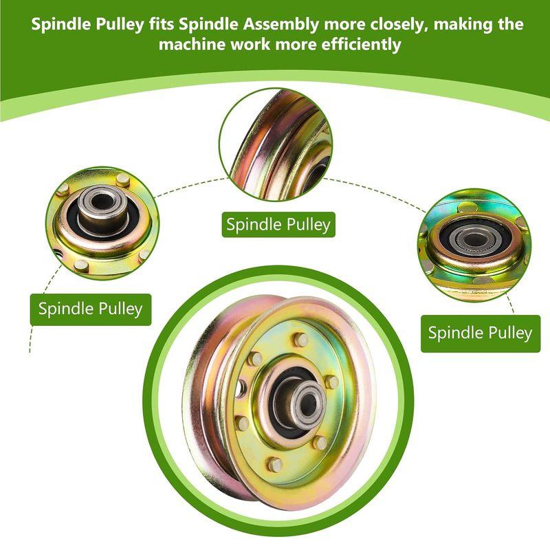 2 Pack Flat Idler Pulley Replaces for AYP Husqvarna 532131494 532173438 131494 173438 John Deere AM103287 Lawn Mower Tractor