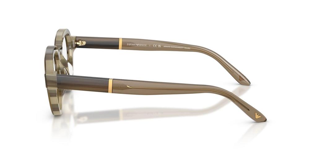 EMPORIO ARMANI SHINY BROWN ON STRIPED BEIGE 63381W47 0EA4264U sunglasses, CLEAR, 47mm,