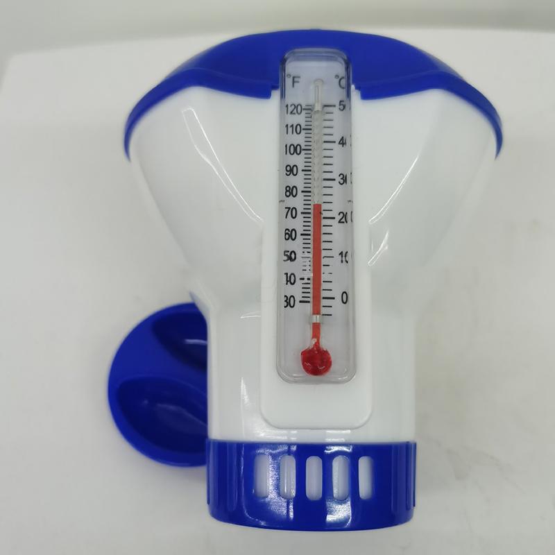 

Swimming Pool Floating Chemical Dispenser With Thermometer Disinfection белый
