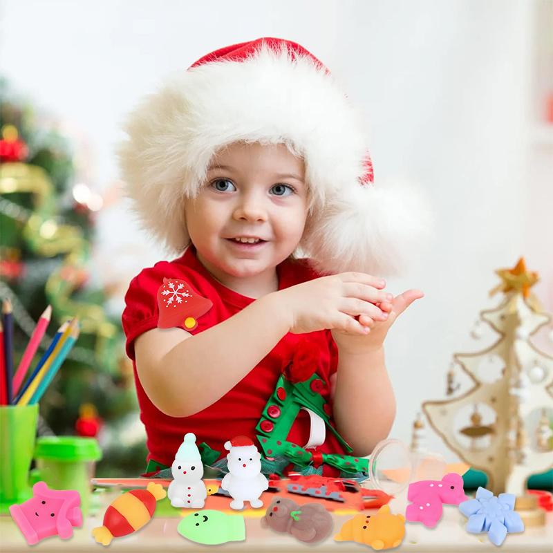 10-50Pcs Christmas Soft Squishy Toy Kids Favors Fidget Stress Relief Sensory Toys Gift 2026 New Year Party Goodie Bag Stuffers