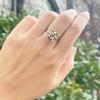 Ollia Teddy Bear Layered Solid 925 Silver Ring
