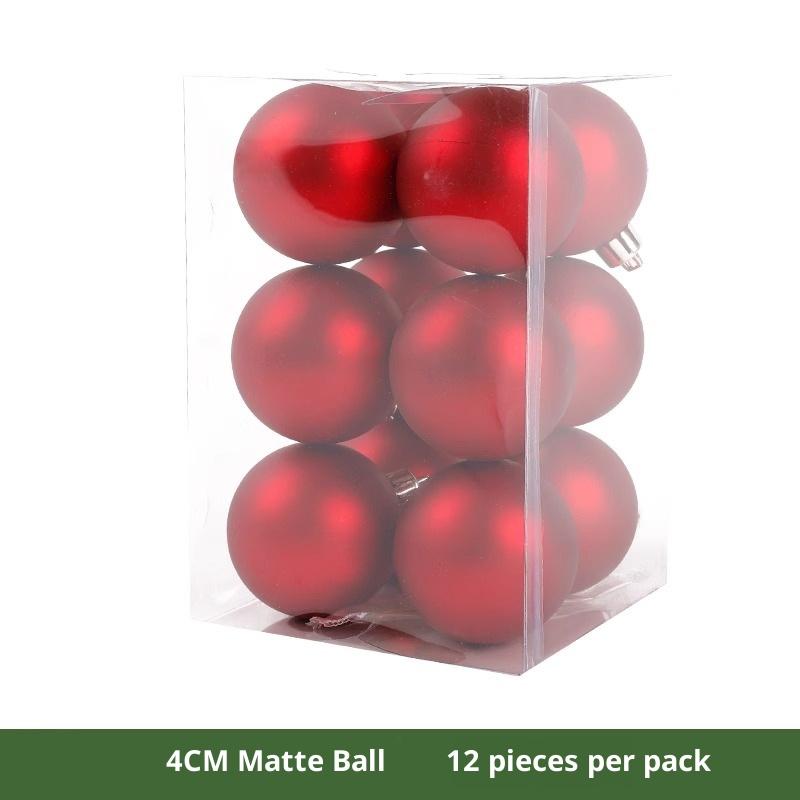 6/12 szt. 3-10 cm Dekoracje świąteczne Czerwone galwanizowane plastikowe bombki choinkowe