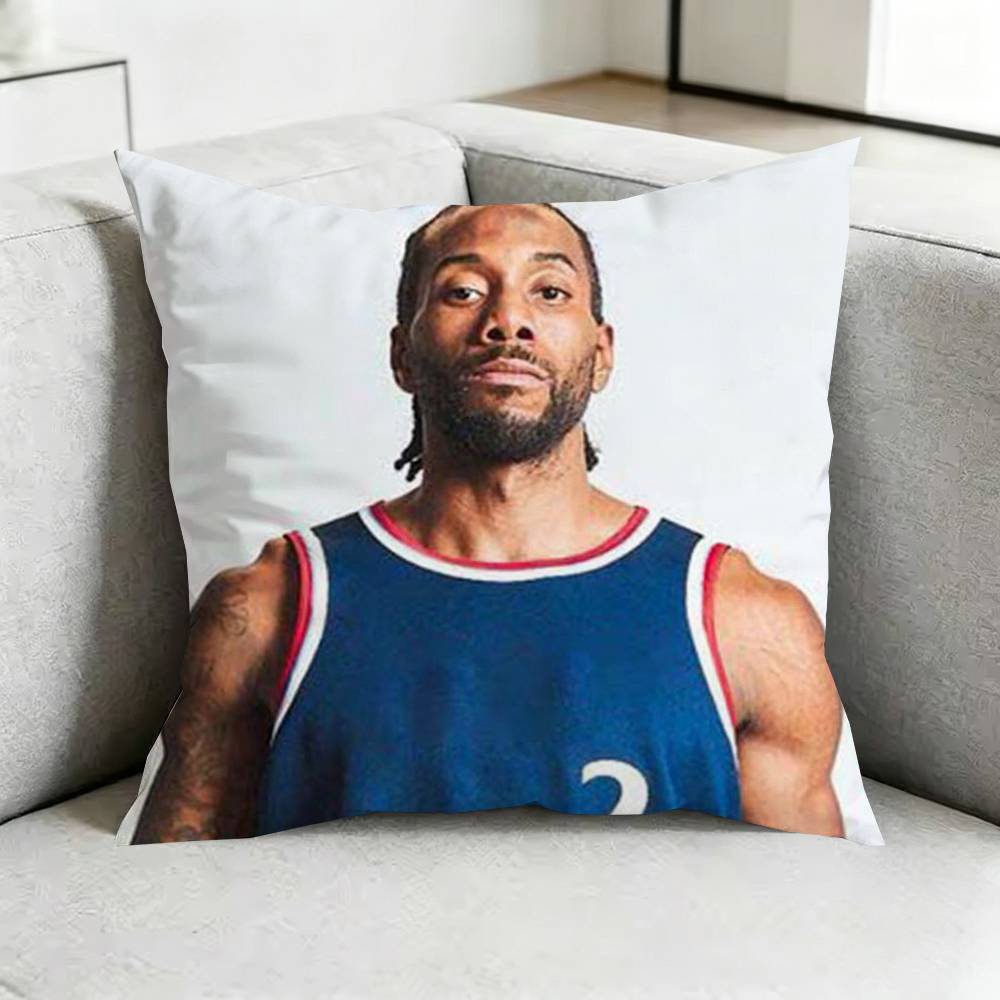 Kawhi LLeonard BBasketball Square DoubleSided printed Pillow Case Bedroom Bedside Pillow Sofa Cushion Cover Gift