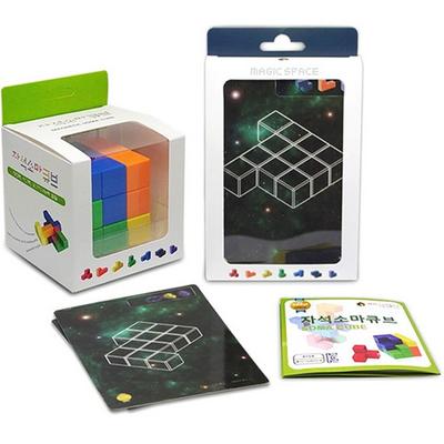 Magiczna kostka magnetyczna Soma Cube + zestaw kart do układania puzzli dla początkujących, popularne koreańskie układanki