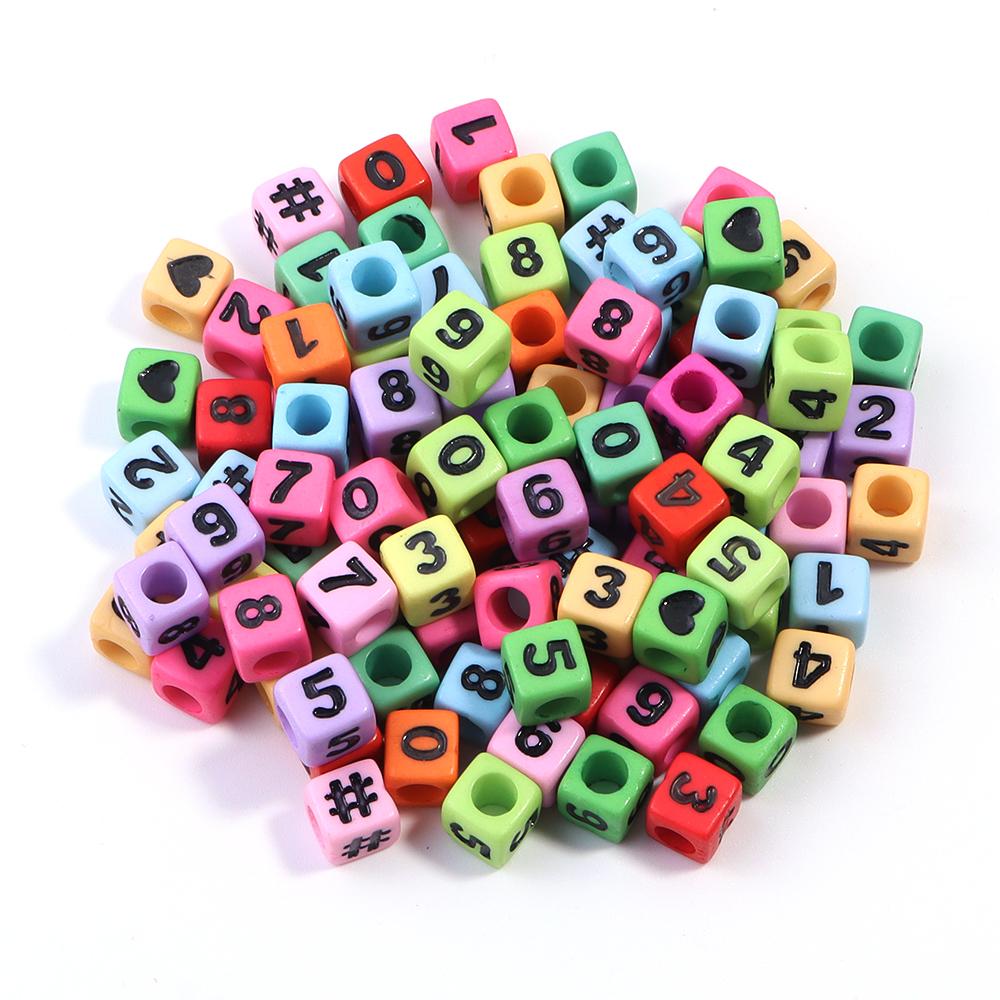 100 Stück 7mm Quadratische Acryl Buchstabenperlen Gemischtes Alphabet Lose Abstandshalterperlen Für Schmuckherstellung DIY Armbänder Halsketten Zubehör