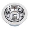 Sink Drain Assembly Mirror Polished RV Stainless Steel Kitchen Drain with Strainer Stopper for Sink with 52mm Opening