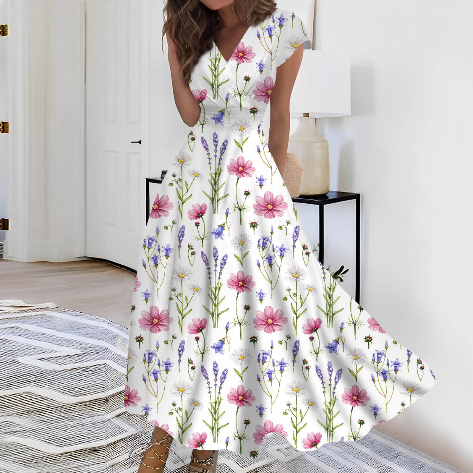 

Жен. Длинное платье Платье макси Повседневное платье Шифоновые платья Свободное платье Сплошной цвет На каждый день Для взрослых На открытом воздухе Повседневные платья С рюшами С короткими рукавами Платье с v-образным вырезом S