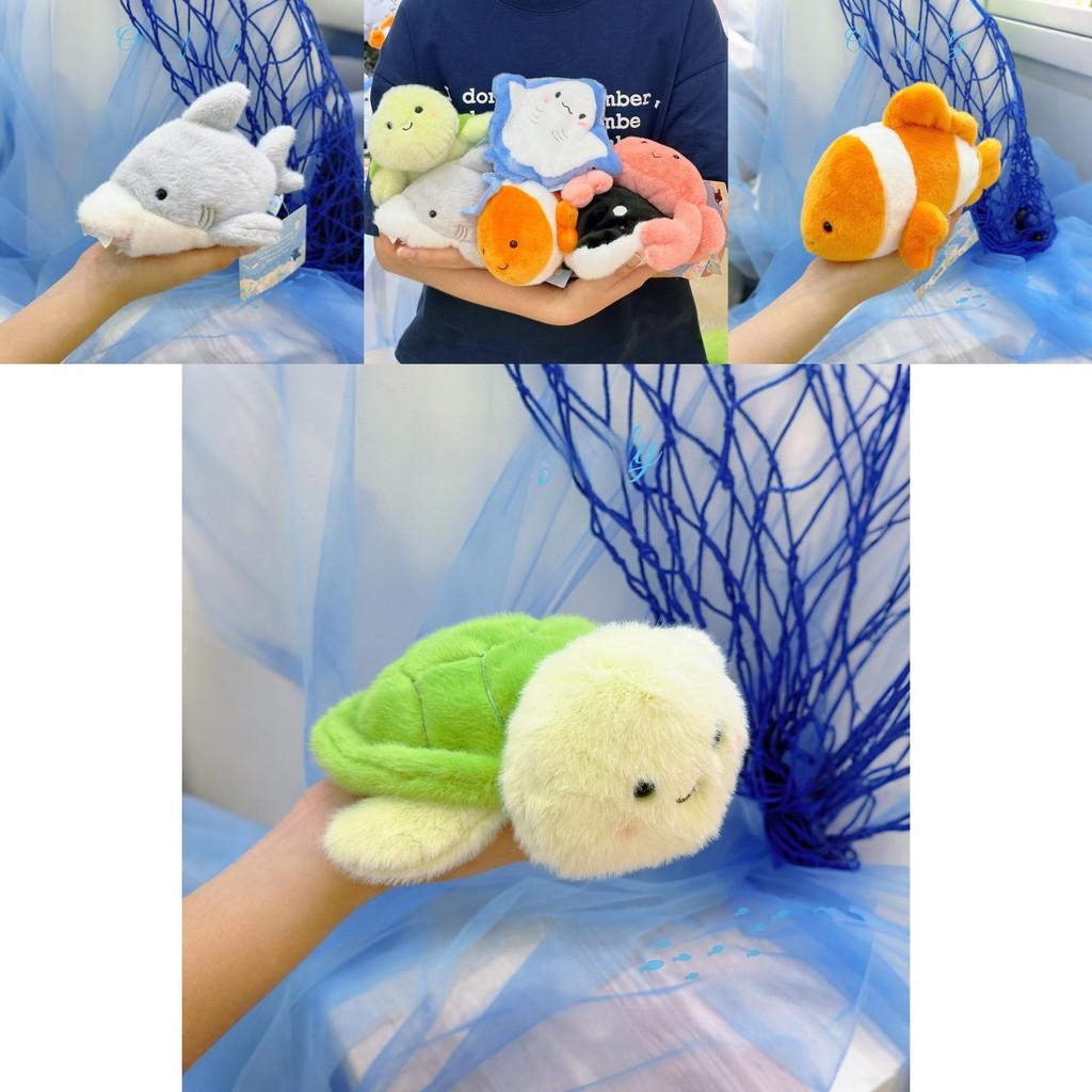 Shark Turtle Crab Ocean Family Plush Keychain With Soft Material For Gift And Decoration