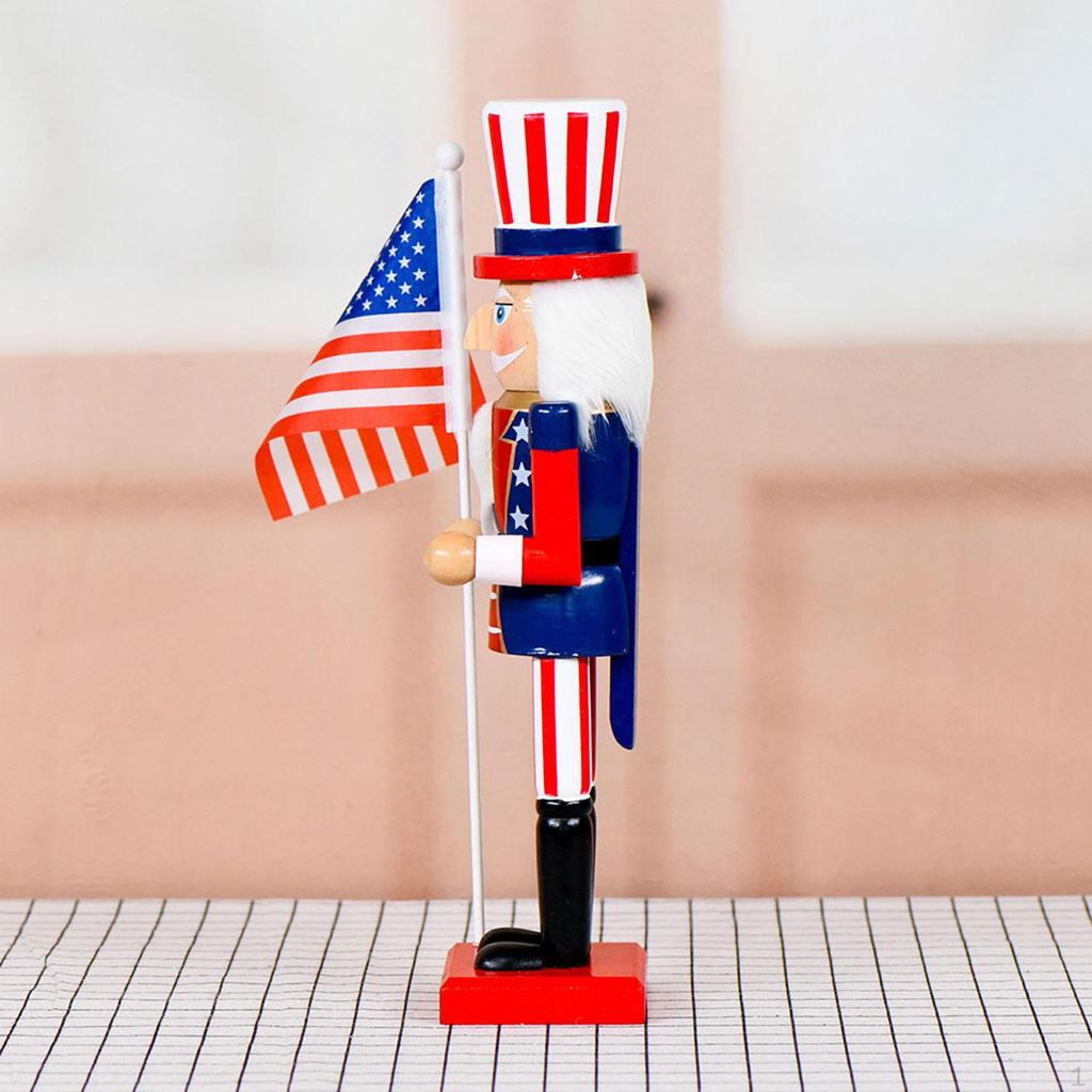 Wood Nutcracker Figurine Ornament Traditional Christmas Decoration for Party